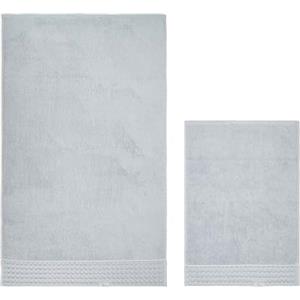 THUN Set 2 asciugamani azzurro, 100% cotone, Collezione Iconic Elengance, 40 x 60 cm, 60 x 100 cm