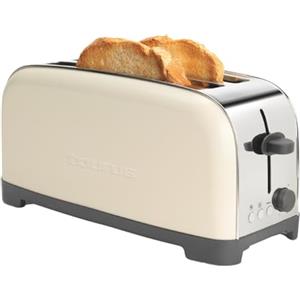 Taurus - Tostapane Vintage Cream 1500W | 2 Fessure Extra Lunghe | 7 Livelli | Funzione Scongelamento | Corpo Inox | Vassoio Raccoglibriciole | Design Retrò