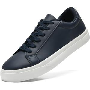 maxvinci Donna Moda Sneakers PU Pelle Allenatori Unisex Donne Lace-Up Scarpe da Tennis Casual per Gli Uomini(Dark Blue 243)