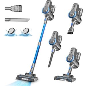 YISORA Aspirapolvere Senza Fili, 25KPa/50Min Scopa Elettrica Senza Fili, Spazzola Antigroviglio e Autoportante, Aspirapolvere Senza Filo ultraleggero, Aspirapolvere Potente per Pavimenti/Tappeti/Peli Animali