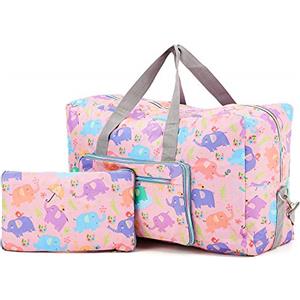 Arxus Grande Borsone Pieghevole da Borsone da Trasporto con Borsa da Viaggio e Tracolla (Elefante Rosa)