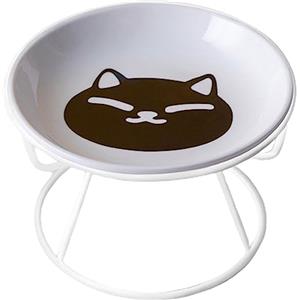 Wilitto Ciotole per Gatti Rialzate, Ciotola per Cibo per Gatti rialzata, Piatto per Gatti in Ceramica con Supporto in Metallo per Gatti e Cani di Piccola Taglia, Lavabili in lavastoviglie Bianco 1