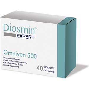 Dulac Farmaceutici Diosmin Expert Omniven 500 - Integratore per Gambe Pesanti e Gonfie - 40 Compresse