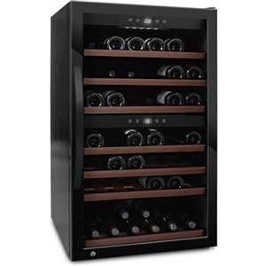 mQuvee Cantinetta vino a libera installazione, WineExpert 66 Fullglass Nero, 66 bottiglie, 2 zone di temperatura regolabili, lo spazio extra per i vini bianchi, silenzioso