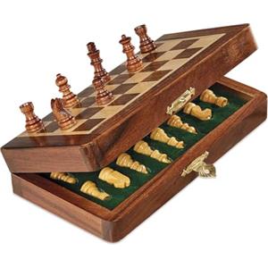 Dal Negro - Scacchiera Magnetica Pieghevole in legno. Dimensioni19x19 cm