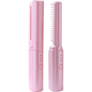 Generico Piastra per Capelli Portatile con Spazzola Ricaricabile - Spazzola Lisciante Senza Fili con Pettine per Styling | Per Donne Design Pratico e