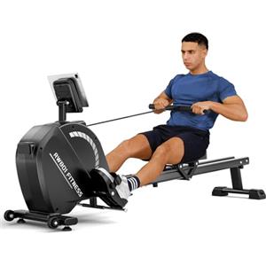 Dripex Vogatore con 16 Livelli di Resistenza Magnetica, Vogatore Professionale per Casa con Display LCD e App Bluetooth, Ultra Silenzioso, Stabile e con Portata Fino a 160 kg (Argento premium)