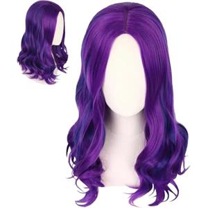 CWENDANER Parrucca da Donna da 24 pollici/60 cm, Parrucca da Strega per Cosplay, Parrucca Viola per Bambini, Parrucca di Carnevale, Parrucche di Halloween
