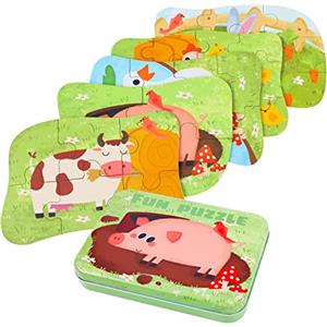 BBLIKE - Puzzle per bambini, puzzle con motivo animali domestici, 5 puzzle con immagini, adatto per bambini e bambine a partire dai 3, 4, 5 anni