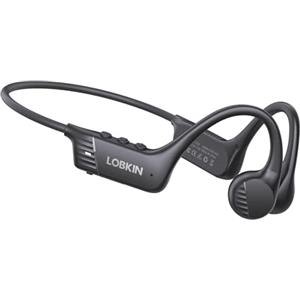 LOBKIN Cuffie a Conduzione Ossea, Cuffie Sportive Aperte con Bluetooth 6.0, Microfono Integrato, Auricolari a Conduzione Ossea Wireless Impermeabili IPX6 per Corsa, Ciclismo e Fitness