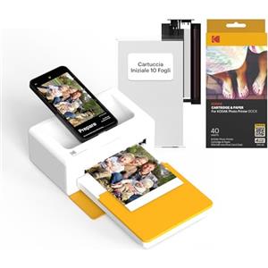Kodak Dock Plus PD460, stampante fotografica portatile per smartphone, stampa istantanea, 10 x 15 cm, iOS e Android, Bluetooth & Docking, confezione da 40 + 10 carte fotografiche