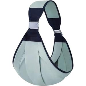 CHUANFU Fascia Neonato, Traspirante Marsupio Neonato 0-36 Mesi, Fascia Porta Bebe Regolabile, Ergonomico Marsupio Bambino, per Bambini Fino a 20 kg (Verde)