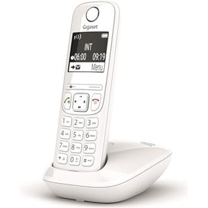 Gigaset AS690 Telefono Portatile Cordless con Vivavoce Alta Qualità, Tastiera Illuminata ed Ampio Display, Black List, Lista Chiamate Fatte, Ricevute e Perse, Bianco [Versione Italiana]