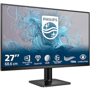 PHILIPS 27E2N1500L 1000 Series LED-Monitor 68.6 cm (27) - 2560 x 1440 QHD @ 75 Hz - IPS - 1000:1 - HDR10-4 ms - HDMI, DisplayPort - Schwarz (27E2N1500L/00)