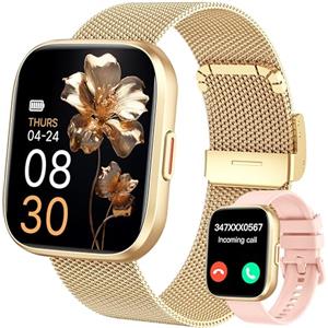 taopodo Smartwatch Donna, 1,91" HD Orologio Smartwatch Donna con Chiamate Bluetooth, 120+ Modalità Sport, Monitoraggio Salute 24/7, Impermeabile IP68, Fitness Tracker Compatibile con Android e iOS, Oro