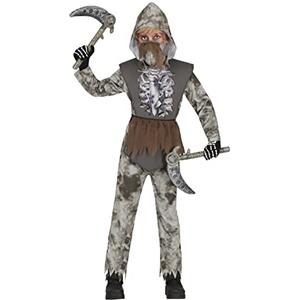 FIESTAS GUIRCA Costume da Ninja Scheletro - Guerriero Fantasma - Costume Halloween Bambino 3-4 Anni