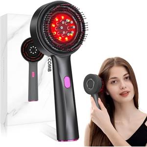 Joyan Spazzola massaggiante elettrico per cuoio capelluto con luce rossa, dispenser di olio e 3 modalità
