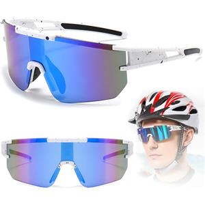 behone Occhiali Ciclismo Uomo Polarizzati UV400, Occhiali da Sole Sportivi per Uomo Donna, Avvolgenti Protezione Contro Vento e Polvere per Ciclismo MTB Pesca Escursioni