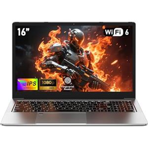 NAIKLULU 16 Pollici PC Gaming Portatile R7 5825U Processore (2,0 a 4,5 Ghz) Laptop, 16GB RAM 1TB SSD Computer Portatile, 51.97Wh/Tastiera Retroilluminata/Sblocco con Impronte Digitali/Tipo-C/51.97Wh