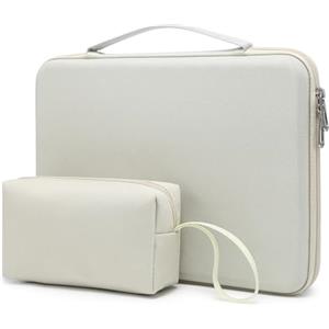 HYZUO 13,3-14 Pollici Custodia Rigida PC Portatile Borsa per MacBook Pro 14 M5/M4/M3/M2/M1, MacBook Pro/Air 13, Dell Pro 13/14 Premium, XPS 13, 13,8"-13,5" Surface Laptop, HP Spectre X360 13/14, Beige