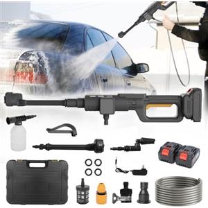 Fanmuran Idropulitrice a Batteria Idropulitrice Senza Fili Alta Pressione Portatile 6 in 1 da 21V 1200mAh Ricaricabile 600 PSI per Auto Giardino