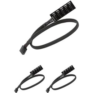 YieJoya Confezione da 3 hub per ventola PWM a 4 pin, efficiente splitter per ventola PWM a 5 porte per computer - Compatibile con ventole per PC desktop PWM a 4 pin o 3 pin 12 V
