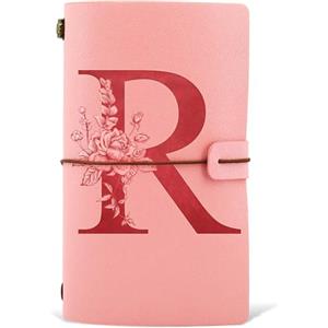 HSDSH Diario in Pelle PU iniziale, Taccuino Diario di Viaggio, Rosa Quaderno Scrittura Appunti Agenda, Compleanno Natale Regalo per Donna Ragazze Amica Studenti Sorella Collega Maestre Rosa(R)