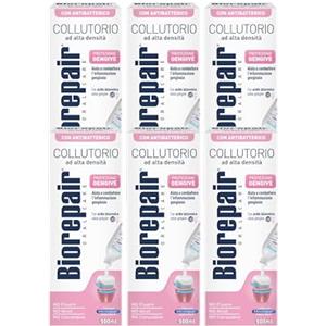 Biorepair, Collutorio ad Alta Densità Protezione Gengive, 6x500 ml | Aiuta a Combattere L'Infiammazione Gengivale, Con Acido Ialuronico, Microrepair, Zinco PCA, Senza Alcol e Clorexidina