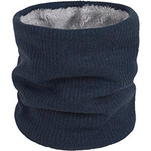 QKURT Scaldacollo invernale, sciarpa scaldacollo foderata in pile lavorato a maglia termica unisex per camminare all'aperto sciare all'aperto