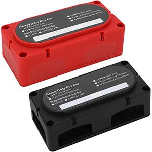 aqxreight Blocco di Distribuzione Dell'alimentazione, 2 Pezzi Blocco di Distribuzione Dell'alimentazione 4 Prigionieri 300A Barra del Bus della Batteria Universale per 12‑48 V Auto RV Yacht