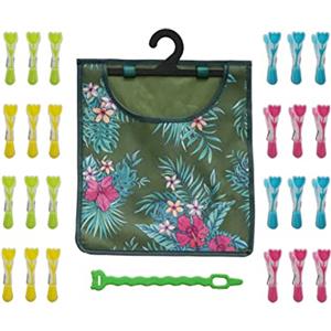 Maishijie Confezione da 24 mollette morbide con sacchetto per vestiti, mollette per bucato, robuste mollette antiscivolo per asciugare all'aria con striscia antivento