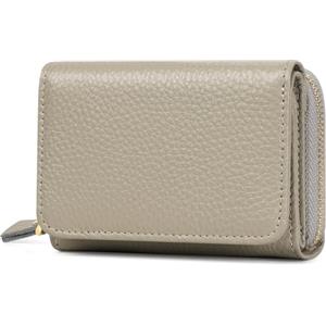 RRANCharltu Portafoglio Donna Pelle Portafoglio Donna Piccolo Blocco RFID Portamonete Piccolo con Molti Slot Per Schede, Grigio