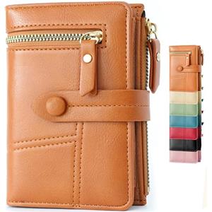 Lakpopya Portafoglio Donna in Pelle PU Piccolo - Portafogli da Donna con Scomparti Multipli, Portafoglio donna PU con Tasca per le Monete (marrone)