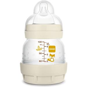MAM Biberon Easy Start Anticolica, con Tettarella in Silicone SkinSoftTM, 0+ Mesi, 130 ml, Neutro