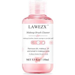 LAWEZX 150ml Pulizia Pennelli Trucco, LAWEZX Detergente Liquido per Pennelli da Trucco, Rimuove il Trucco, lo Sporco e le Impurità da Pennelli, Spugne o Piumini per la Cipria, Makeup Brush Cleaner
