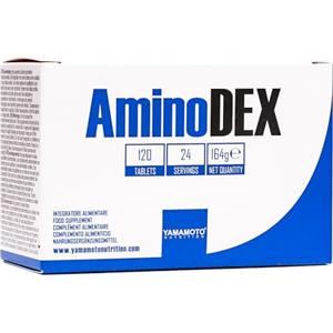 YAMAMOTO NUTRITION AminoDEX 120 compresse, integratore di amminoacidi ramificati in rapporto 2 :1 :1 con aggiunta di L-alanil L-glutammina