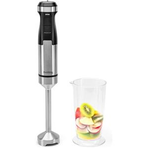Huslog BlendFlex da 1500 W Frullatore a immersione - Frullatore in acciaio inossidabile con 20 velocità e funzione turbo, incl. misurino da 600 ml - Frullatore a immersione per frullati
