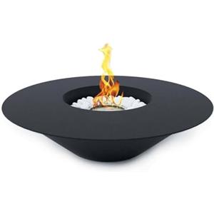 Dmora - Camino a bioetanolo Dshomurodo, Caminetto ecologico, Focolare senza fumo, Riscaldatore ad etanolo, Made in Italy, 60x60 h15 cm, Nero