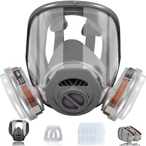 Facemoon Maschera Respiratoria Con Filtri，18 - 1 Maschere Antigas Maschera Antipolvere Professionali Copertura Respiratore A Pieno Facciale per Rettifica, Falegnameria, Ristrutturazione Di internie, etc