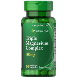 Puritan's Pride Triple Magnesium Complex 400 mg - 60 capsule a rilascio rapido con ossido, citrato e aspartato di magnesio