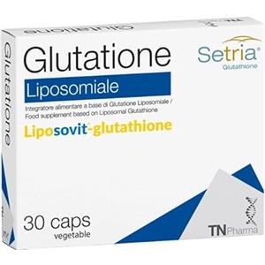 TN Pharma TnPharma Glutatione Liposomiale, 30 Capsule Vegetali, Antiossidante, Tecnologia Liposovit, 250mg Glutatione Setria, Senza Glutine, Senza Lattosio, Vegan