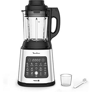 Moulinex Perfect Mix+ LM835D - Miscelatore in vetro, 1400 W, modalità manuale autopulente, caraffa in vetro, acciaio inox