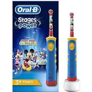 Oral-B Stages Power Spazzolino Elettrico Ricaricabile per Bambini con Topolino della Disney Oral-B Stages Power, con 1 Manico e 1 Testina, Versione Vecchia