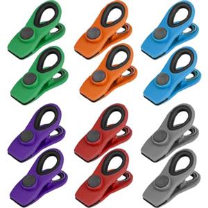 HoaaiGo 12PZ Chiudi Sacchetti Magnetico, Clip Magnetiche Chiusura per Alimenti Clips di Tenuta Riutilizzabile Clip per Sigillare Magnetici Frigo Snack Clip Sigillare e Mantenere Freschi in Plastica