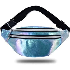 Elegance-go Marsupio da Donna Olografico,Marsupio Olografico Marsupio olografico Cintura marsupio Marsupio Regolabile Impermeabile per corsa, escursioni e attività all'aperto (Blu)