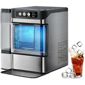 DUXMM Fabbricatore di Ghiaccio ad Alta capacità, Macchina per Ghiaccio a Pellet masticabile, 38 libbre/24 Ore, autopulente, Funzionamento con Un clic,Adatto per Feste, Cucina, Ufficio