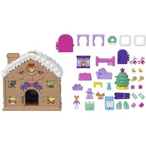 Mattel Calendario dell'Avvento Polly Pocket con 24 sorprese e casetta di pan di zenzero