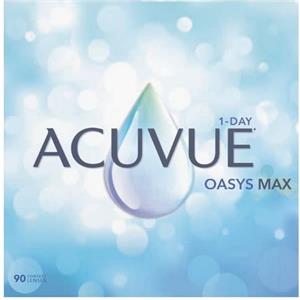 ACUVUE OASYS MAX 1-Day - Lenti a contatto giornaliere, 90 pz, comfort tutto il giorno, visione nitida, filtrano luce blu-viola