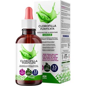 J.Armor Clorofilla Liquida 100ml - Detox Fegato e Intestino, Vegana, Senza Alcool, Depurante e Drenante Forte