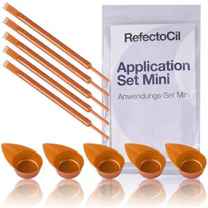 RefectoCil Application Set Mini - Set di applicazione per ciglia e sopracciglia con 5 bastoncini e 5 piatti cosmetici